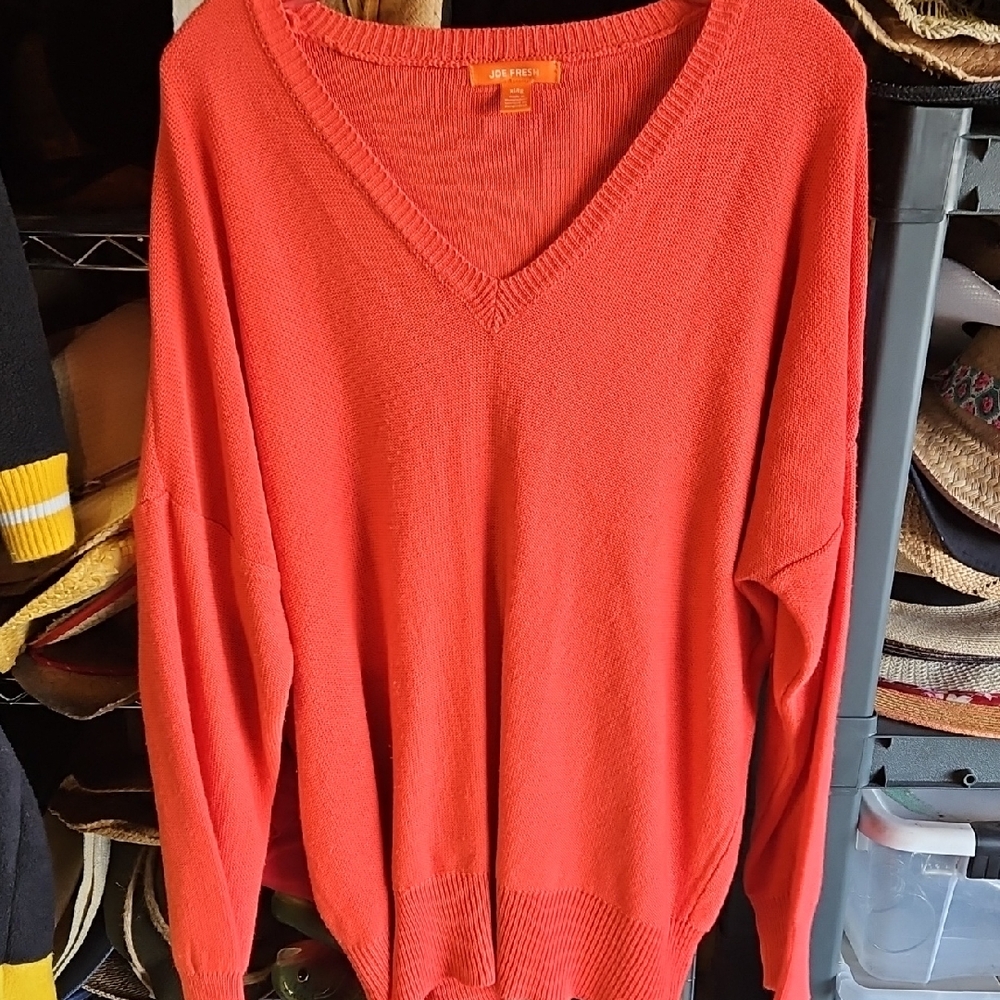 🌟3/$25🌟 Orange V-Neck Sweater Mens X Large